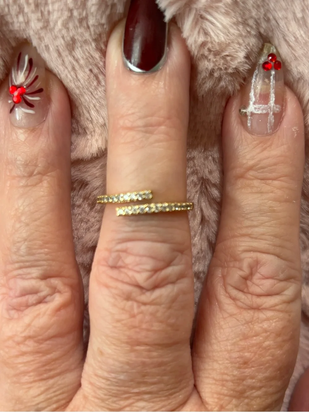 Elegant 18kt Gold filled Double Bar Pave Ring
